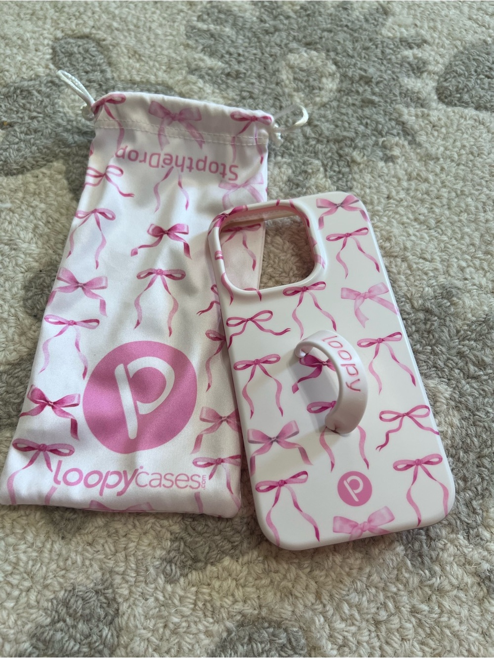 Pink Bows Loopy Case for iPhone 14 Pro